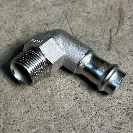 НП Угол резьбовой пресс из нержавейки UNI-FITT фитинг Ø18x3/4" Н