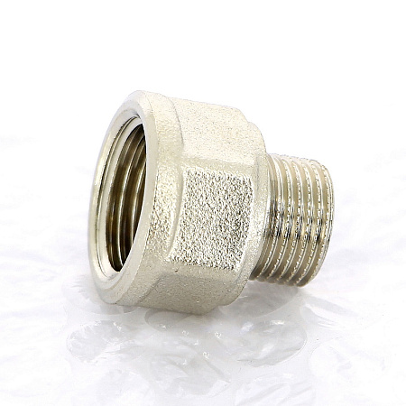 Переход под ключ резьбовой латунный UNI-FITT никель 3/8"х1/2"