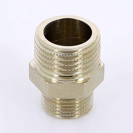 Ниппель переходной резьбовой латунный UNI-FITT никель 1/2"х3/8"