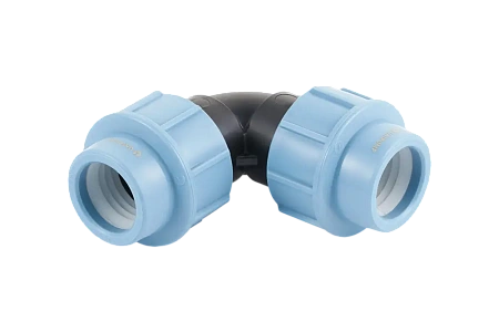 ПНД Уголок соединительный компрессионный UNIPUMP пластиковый Ø32х32-90°