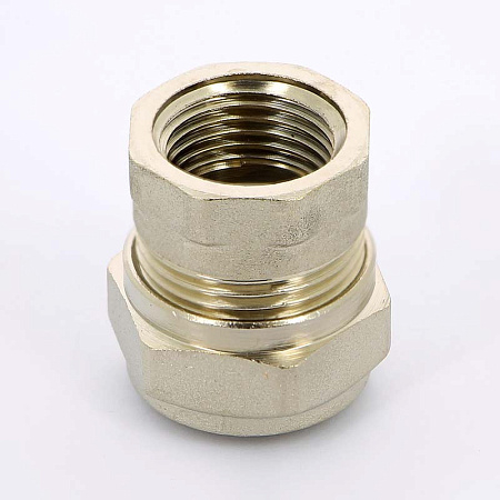 Муфта обжимная латунная UNI-FITT никель Ø20х1/2" В
