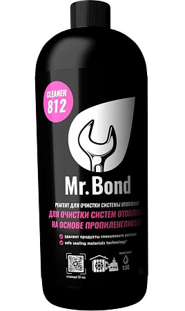 Реагент для промывки систем отопления на антифризе(пропиленгл) Mr.BOND HEAT GUARDEX CLEANER 824R 1л