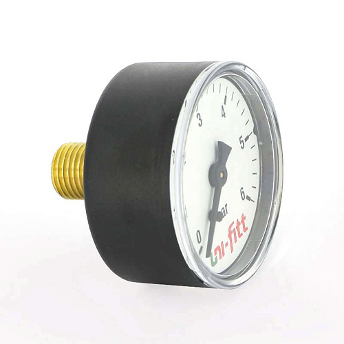 Манометр аксиальный UNI-FITT Ø50-1/4&amp;quot;, 6 бар, горизонтальное подключение