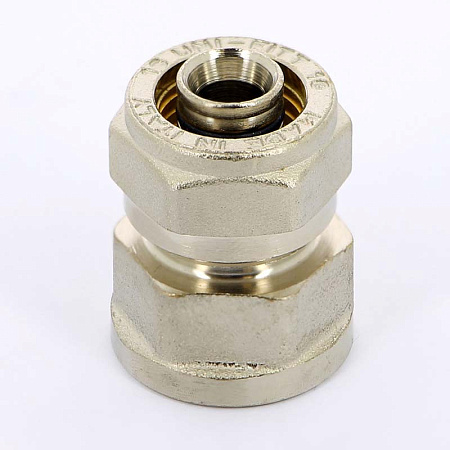 Муфта обжимная латунная UNI-FITT никель Ø16х1/2" В