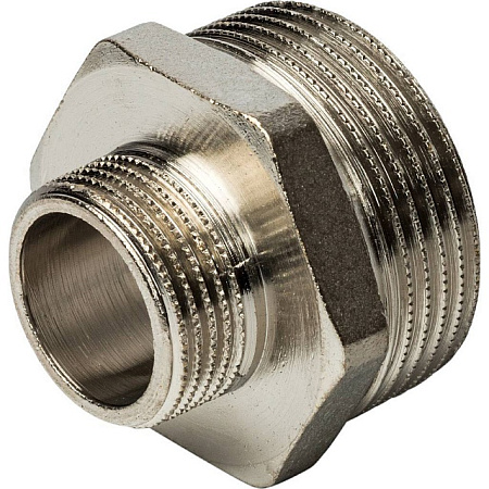 Ниппель переходной резьбовой латунный STOUT никель 11/4"x3/4" Н