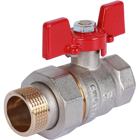 Кран шаровой с американкой ROMMER бабочка 3/4" ВН