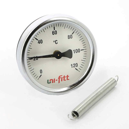 Термометр биметаллический накладной UNI-FITT Ø63-1/2", +120°C