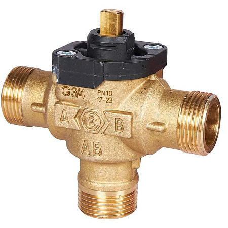 Клапан трехходовой зональный STOUT сервопривод 230V, с кабелем 1м,, НР 3/4"