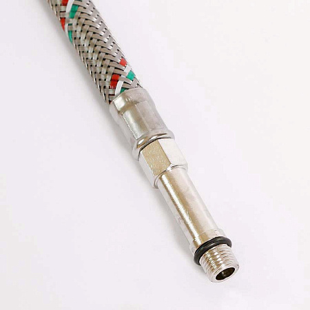 Гибкая подводка для смесителя UNI-FITT МL10х1 - 1/2", 120 см, удл. штуцер, DN 8, оплётка из нерж. ст