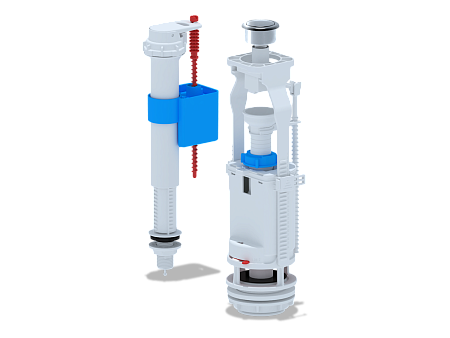 Арматура для бачка АНИПЛАСТ WC8510C нижняя подводка, кнопка 1/2", хром