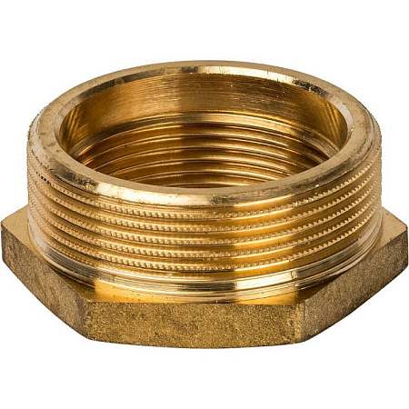 Футорка резьбовая латунная STOUT без покрытия 2"x11/4" ВН