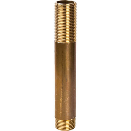 Сгон резьбовой латунный STOUT без покрытия 3/4"x150мм