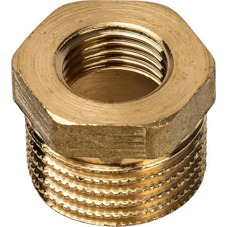 Футорка резьбовая латунная STOUT без покрытия 1/2"x1/4" ВН