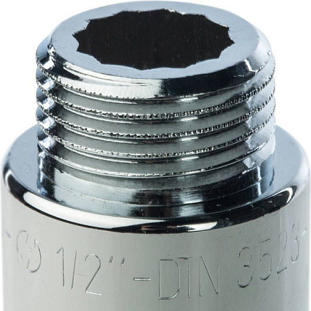 Удлинитель резьбовой латунный STOUT хром 1/2"x80мм ВН