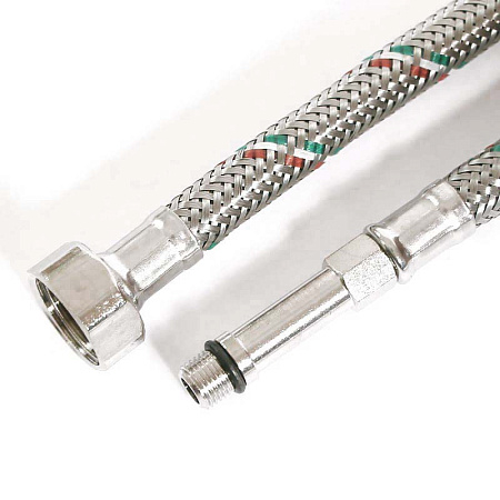 Гибкая подводка для смесителя UNI-FITT МL10х1 - 1/2", 30 см, удл. штуцер, DN 8, оплётка из нерж. ста