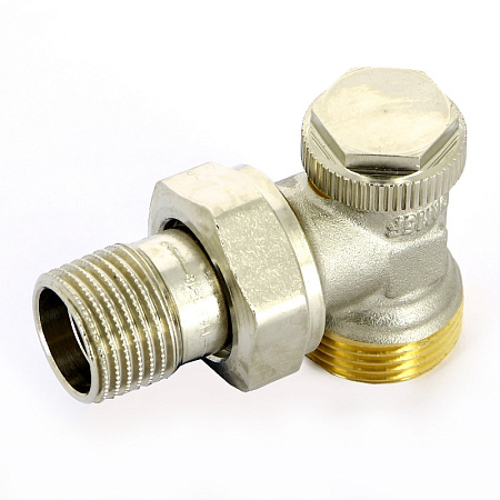 Вентиль обратный угловой UNI-FITT THERMO НН 1/2"х3/4"EK с разъемным соединением, никелир.