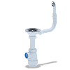 Сифон для кухонной мойки пластиковый АНИПЛАСТ ГРОТ A0142S 31/2&amp;quot;х40 круглый перелив