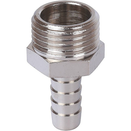 Штуцер резьбовой латунный STOUT никель 1/2"x10мм Н