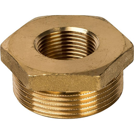 Футорка резьбовая латунная STOUT без покрытия 11/2"x3/4" ВН
