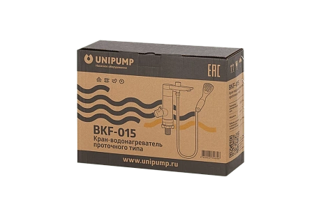 Смеситель-кран водонагреватель проточный UNIPUMP BKF-015 (кран+душ)