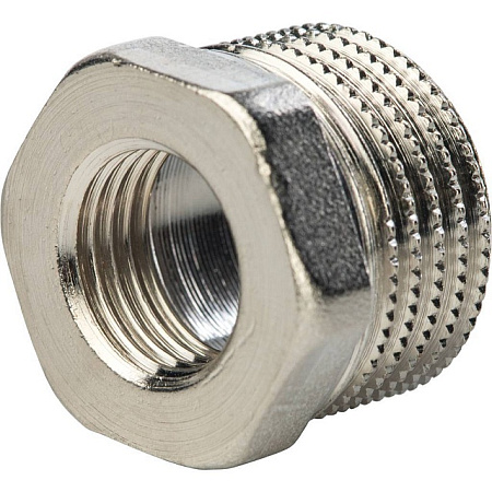 Футорка резьбовая латунная STOUT никель 1/2"x1/4" ВН