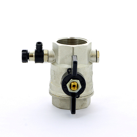 Кран шаровой BUGATTI OREGON 332 бабочка 11/4" ВВ, с дренажем и воздухоотводчиком