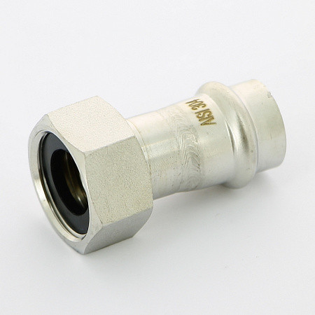 НП Муфта с накидной гайкой пресс из нержавейки UNI-FITT фитинг Ø18x3/4" НГ