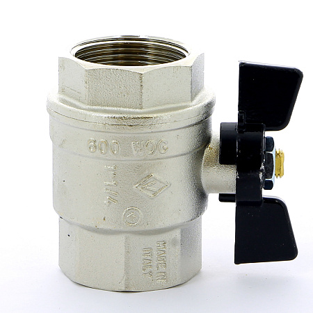 Кран шаровой BUGATTI OREGON 302 бабочка 11/4" ВВ, полнопроходной
