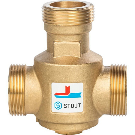 Клапан трехходовой термостатический смесительный STOUT 11/4" Н (70°С)