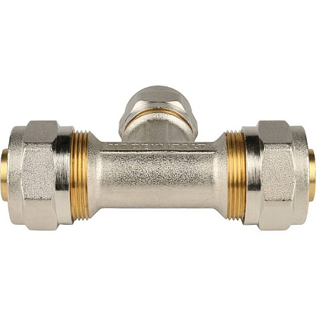 МЦ Тройник переходной цанга для металлопласта STOUT Ø26х20х26