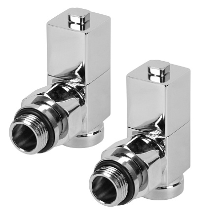 Набор дизайн-вентилей ROYAL THERMO CUBE 1/2" угловой, хром (НС-1193191)
