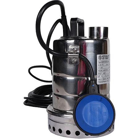 Насос дренажный STOUT SPD-0001-200450 с поплавком (кабель 10 м, 230V, Q=175 л/мин, H=10 м)