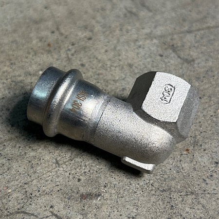 НП Угол резьбовой пресс из нержавейки UNI-FITT фитинг Ø22x1/2" В