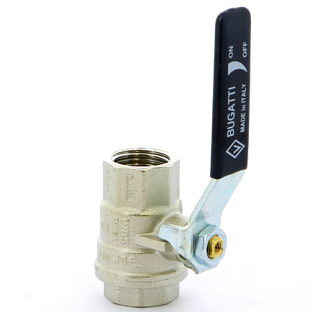 Кран шаровой BUGATTI OREGON 301 рукоятка стальная 1/2" ВВ, полнопроходной