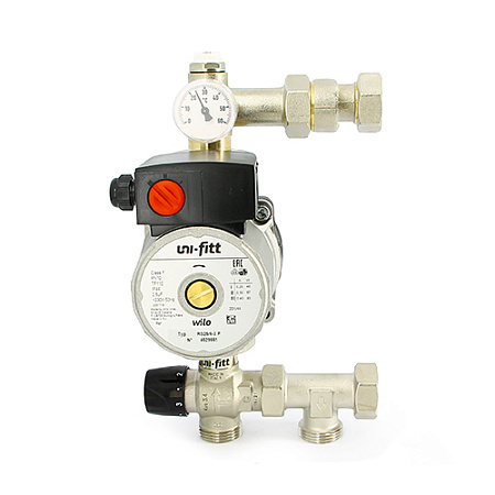 Насосно-смесительная группа UNI-FITT SOLOMIX X с накидной гайкой 1", с насосом GRUNDFOS UPM3 AUTO 25