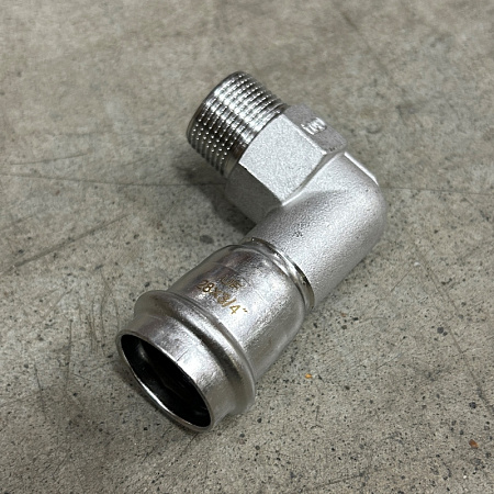 НП Угол резьбовой пресс из нержавейки UNI-FITT фитинг Ø28x3/4" Н