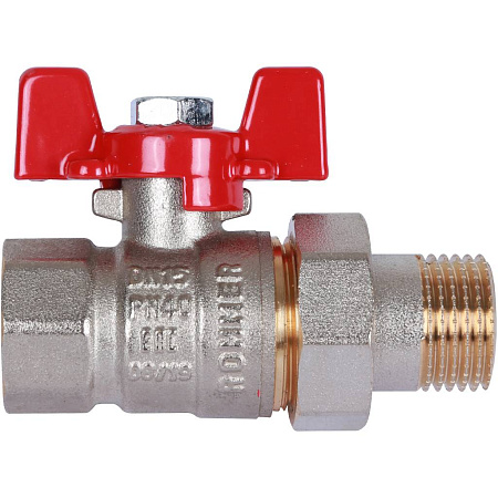 Кран шаровой с американкой ROMMER бабочка 1/2" ВН