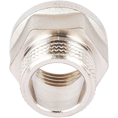 Переход под ключ резьбовой латунный STOUT никель 1/2"х1/2" ВН