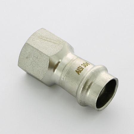 НП Муфта резьбовая пресс из нержавейки UNI-FITT фитинг Ø18x1/2" В