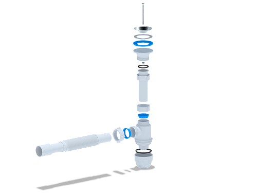 Сифон для умывальника пластиковый АНИПЛАСТ ЮНГ BM1015 11/4&amp;quot;х32 с гибкой трубой 32х32/40