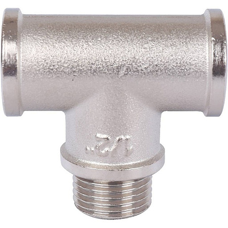 Тройник переходной резьбовой латунный STOUT никель 1/2"x1/2"x1/2" ВНВ