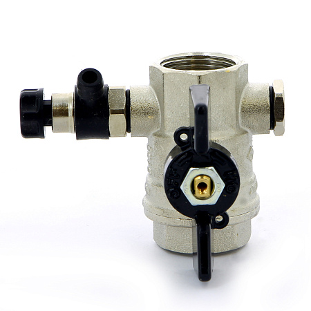 Кран шаровой BUGATTI OREGON 332 бабочка 3/4" ВВ, с дренажем и воздухоотводчиком