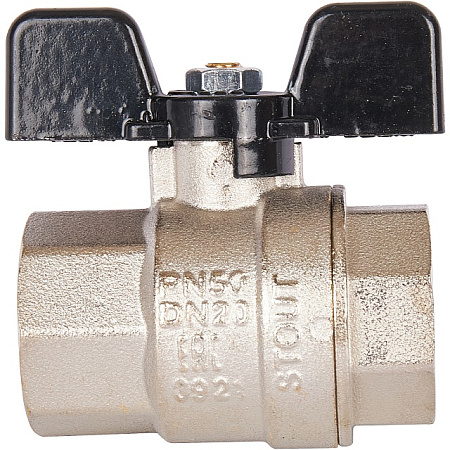 Кран шаровой STOUT бабочка 3/4" ВВ, полнопроходной