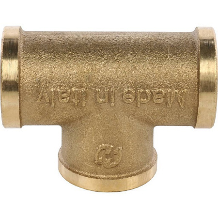 Тройник резьбовой латунный STOUT без покрытия 3/8" В