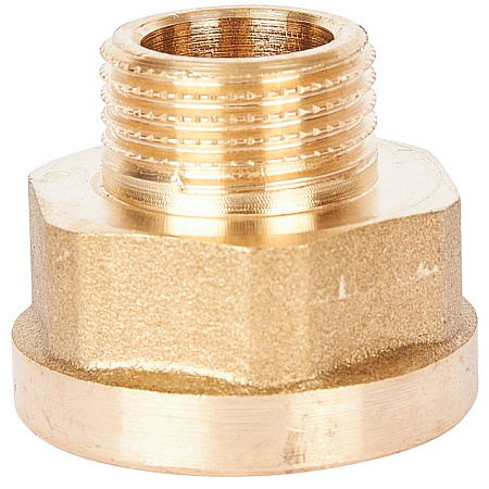 Переход под ключ резьбовой латунный STOUT без покрытия 1/2"х3/8" ВН