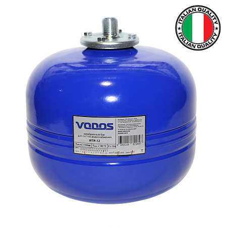 Гидроаккумулятор для воды VODOS WTR вертикальный 12 л,3/4",НР