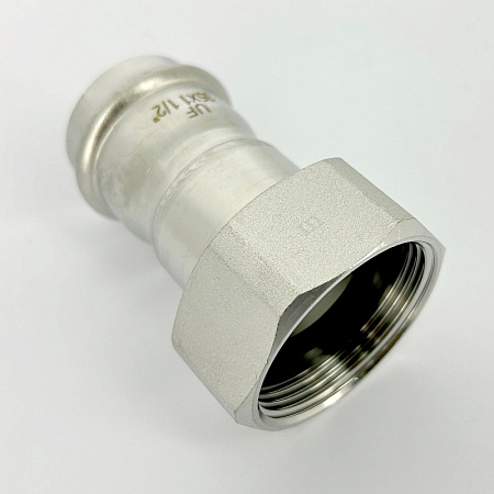 НП Муфта с накидной гайкой пресс из нержавейки UNI-FITT фитинг Ø35x11/2" НГ