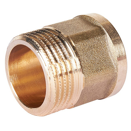 Переход под ключ резьбовой латунный STOUT без покрытия 1/2"х3/4" ВН