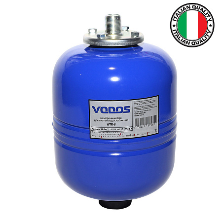 Гидроаккумулятор для воды VODOS WTR вертикальный 8 л,3/4",НР