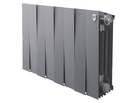 Радиатор биметаллический ROYAL THERMO PIANOFORTE SILVER SATIN 300x8 секций, серый (НС-1346089)